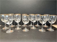13 Classic Gold Fostoria Wine Glasses