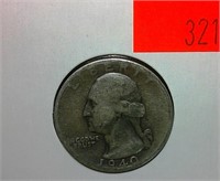 1940 Washington Silver Quarter