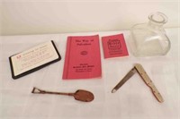 Vintage Mini Books, file, vase, mini shovel
