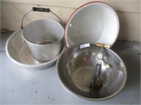 Stainless steel bowl, granite bowl, misc