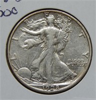 1928 S Walking Liberty Silver Half Dollar