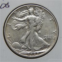 1929 S Walking Liberty Silver Half Dollar