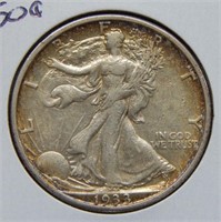 1933 S Walking Liberty Silver Half Dollar