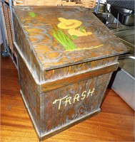 Small Wood Trash Box