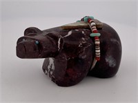 Donovan Laiwakete Zuni Carved Stone Bear Fetish