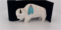 White Medicine Buffalo Zuni Carved Stone  Fetish