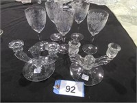 VS Glass Candleholders, 5 Stemware