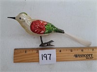 Vintage Glass Bird Ornament