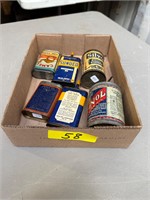 Box of auto related tins