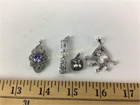 (4) sterling pendants 22 grams