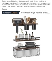 NEW Set of 3 Bathroom Floating Shelves w/ Hair