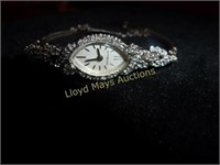 Wittnauer 10k White Gold Bezel Lady's Wrist Watch