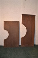 Two antique pine lap boards