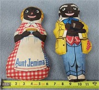 Antique Aunt Jemima & Uncle Mose Dolls 12"t