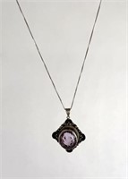 Sterling Silver Faceted Amethyst Necklace