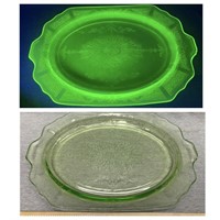 Uranium Depression Glass Platter