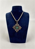 Sterling Silver Cross of Jerusalem Necklace