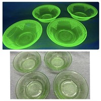 Uranium Depression Glass Bowls