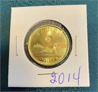 UNCIRCULATED LOONIE 2014