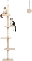 PETEPELA Cat Tower 5-Tier 95-107 Beige Plush