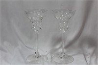 A Pair of Etched Glass Goblets