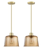 2Pk 1Light Indoor Hanging Kitchen Gold Pen Lights