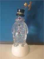Battery operated Snowman snow globe 9 inches tall