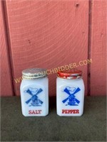 Vintage Milk Glass Salt & Pepper Shaker Set