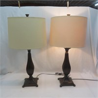 Table Lamps w / Drum Shades - Heavy