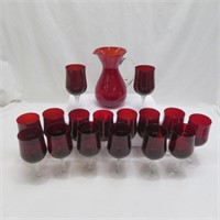 Twisted Stems Red Wine Glasses - Set of 16  w /