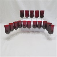 Twisted Stems Red Wine Glasses - Set of 16