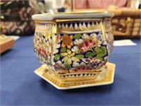 HAND PAINTED AND GILDED IMARI BOWL AND UNDER PLATE