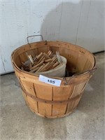 APPLE BASKET AND WOOD CLOTHES PINS