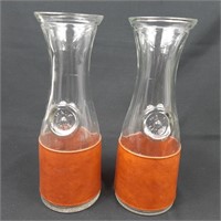 Pair of Anchor Hocking glass wine decanters