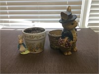 Vintage Easter Bunny Flower Pots