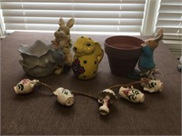 Ceramic Flower Pot Bunny & Bunny Pitcher