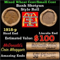 Lincoln Wheat Cent 1c Mixed Roll Orig Brandt McDon