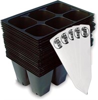Seedling Starter Trays 144 Cells 24 Trays - Stakes