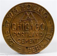 Chicago Portland Cement Name Plate Plaque