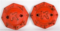 (2) Vintage F.D. Kees Lawn Tractor Wheel Caps