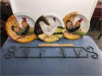 Rooster Plate & Wall Display Plate Hanger
