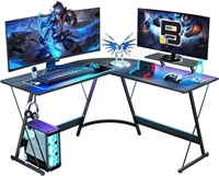 Black Gaming Desk with Monitor Stand