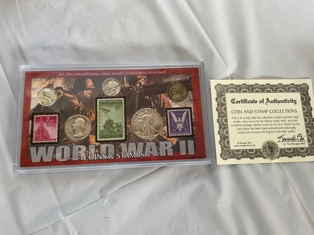 1940's WWII coin set with stamps