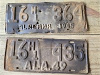 1945 & 1949 Alabama License Plates