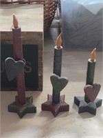 Three Wood Flameless Candle Decors