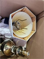 Box of Lamps and China