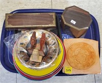 Lot of Collectibles & Wood Figurines, Trinket Box