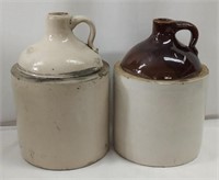 Vintage Off-White, Partial Brown Glazed Jugs
