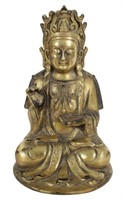 Chinese Gilt Bronze Figure of a Guanyin
