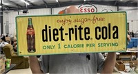 Vintage Diet Rite Cola Metal Advertising Sign